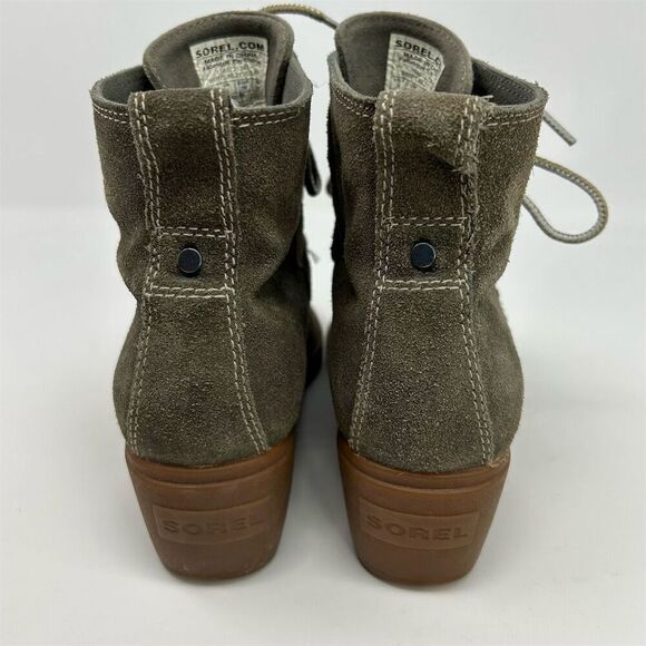 Sorel Women's Brown Suede Lace-Up Wedge Boots Size 8 Waterproof Comfort - Picture 8 of 12